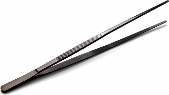 Černá nerezová kuchyňská pinzeta Hendi, délka 30 cm
