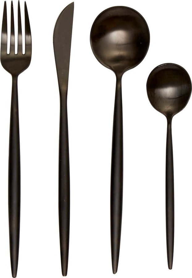 Černý nerezový příbor 16 ks Modern retro – Premier Housewares
