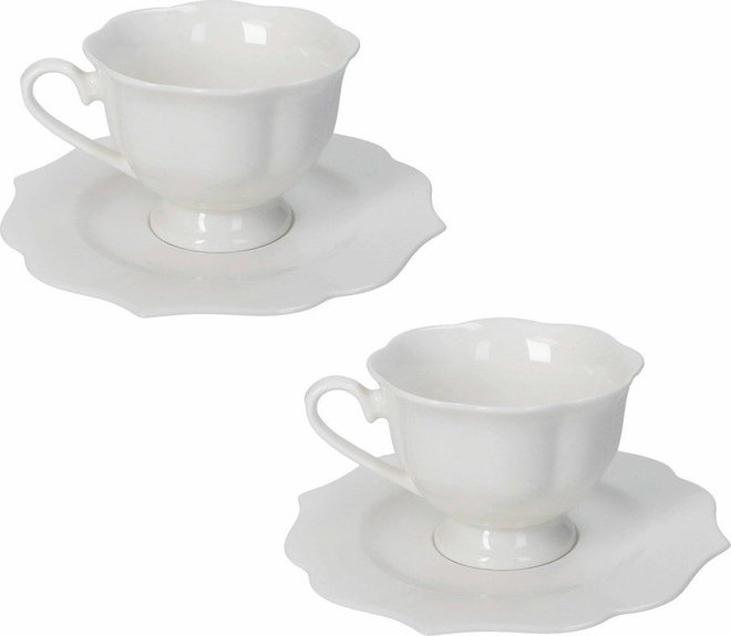 Bílé šálky v sadě 2 ks z kostního porcelánu 170 ml Queen – Brandani