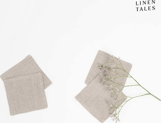 Béžové látkové podtácky v sadě 4 ks – Linen Tales