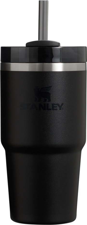 Černá termoska s brčkem z nerezové oceli 600 ml Quencher H2.0 FlowState Tumbler Black – Stanley