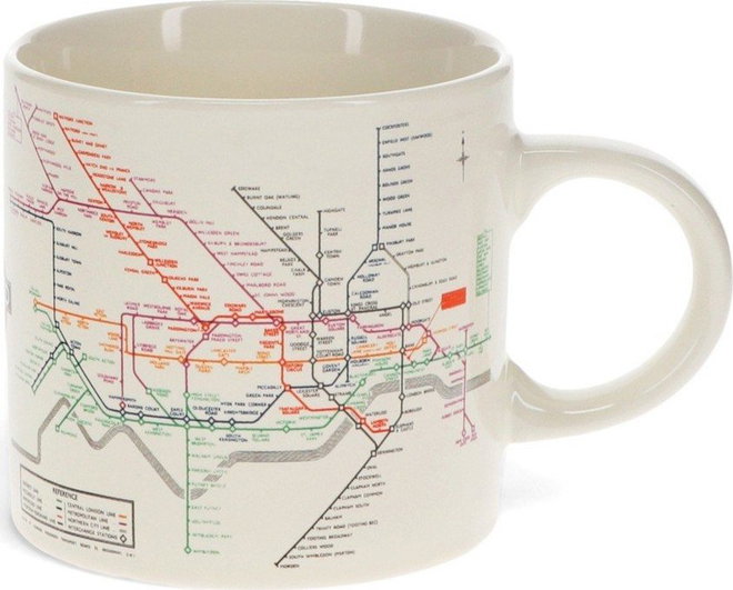 Béžový keramický hrnek 350 ml Heritage Tube Map – Rex London
