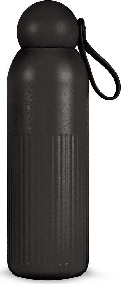 Černá termoláhev s brčkem z nerezové oceli 500 ml Tekla – Sagaform