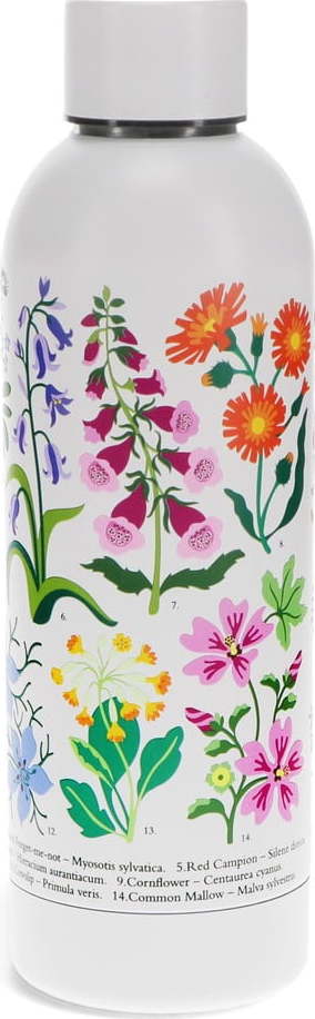 Bílá nerezová lahev 500 ml Wild Flowers – Rex London