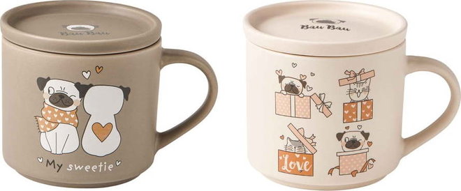 Béžovo-světle hnědé porcelánové hrnky v sadě 2 ks 35 ml – Brandani