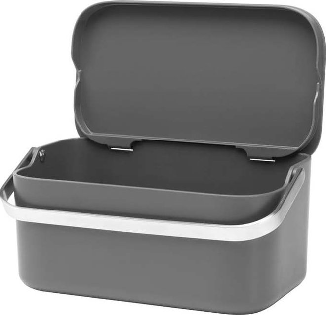 Tmavě šedá nádoba na kompostovatelný odpad 1,8 l SinkSide – Brabantia