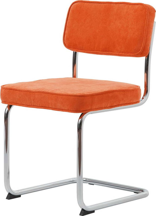 Oranžová manšestrová jídelní židle Rupert – Unique Furniture