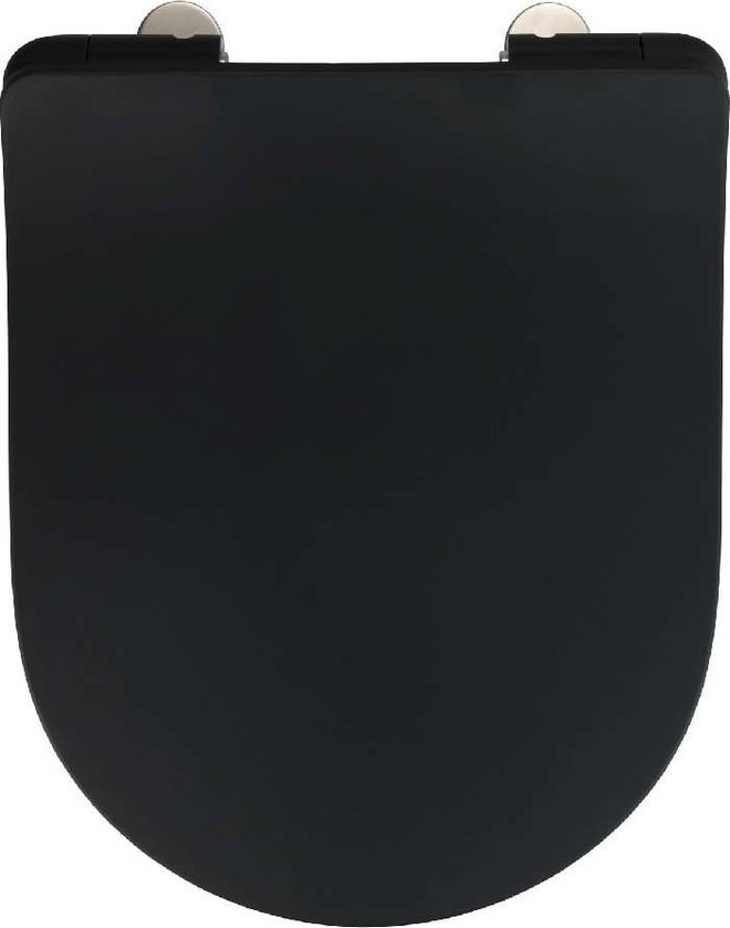 Černé WC sedátko Wenko Sedilo Black, 45,2 x 36,2 cm