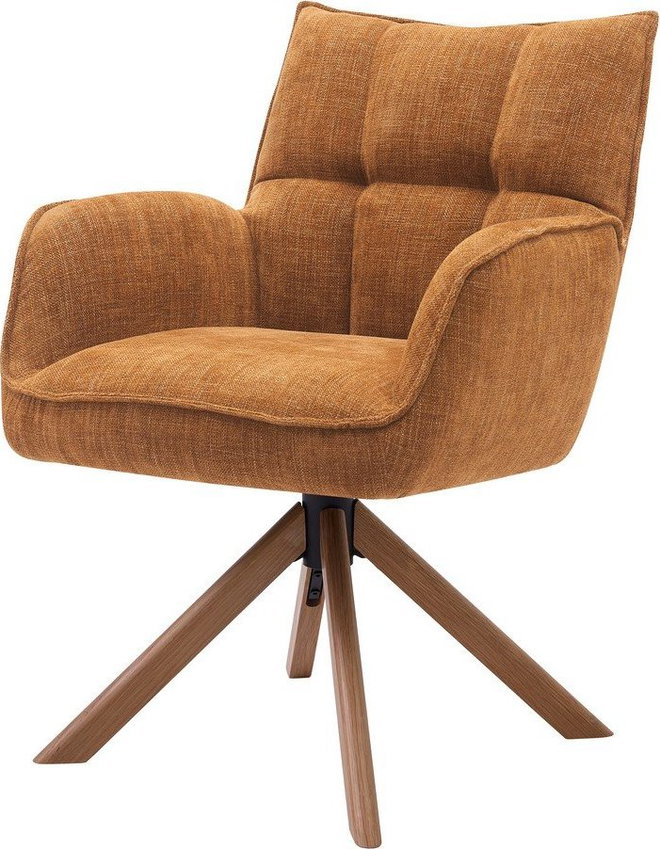 Oranžová čalouněná jídelní křesla v sadě 2 ks Marilla – Unique Furniture