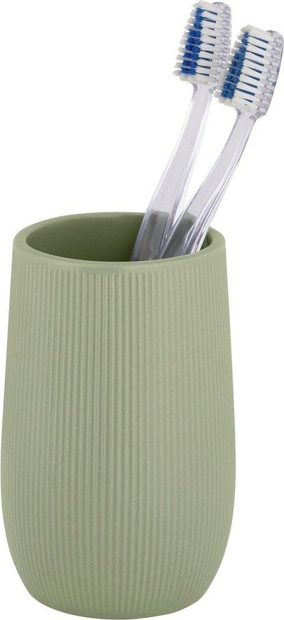 Zelený keramický kelímek na zubní kartáčky Fablo – Wenko