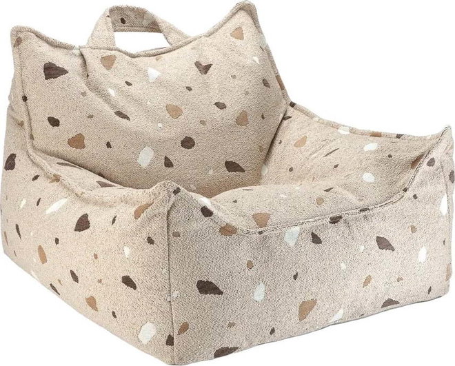 Světle hnědý dětský sedací vak z textilie bouclé/žinylkový Terrazzo Chair – Wigiwama