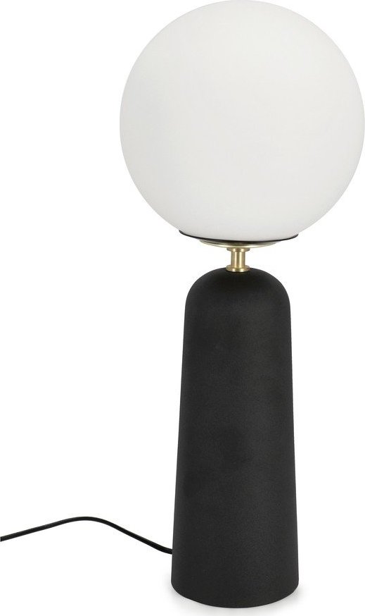 Černá kovová stolní lampa se skleněným stínidlem (výška 51 cm) Delphine – Bizzotto