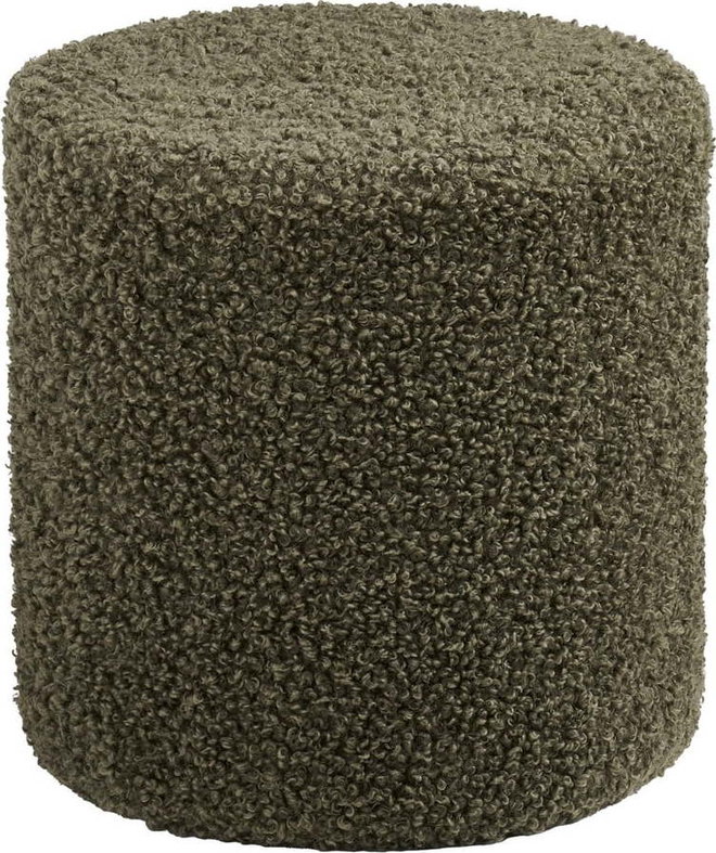 Zelený taburet z textilie bouclé Ejby – House Nordic