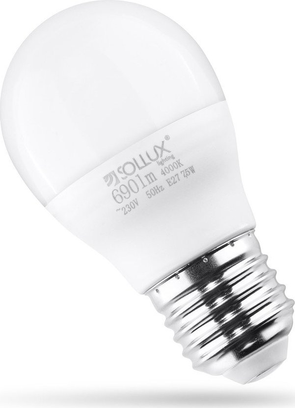 Neutrální bílá LED žárovka E27, 7,5 W – Sollux