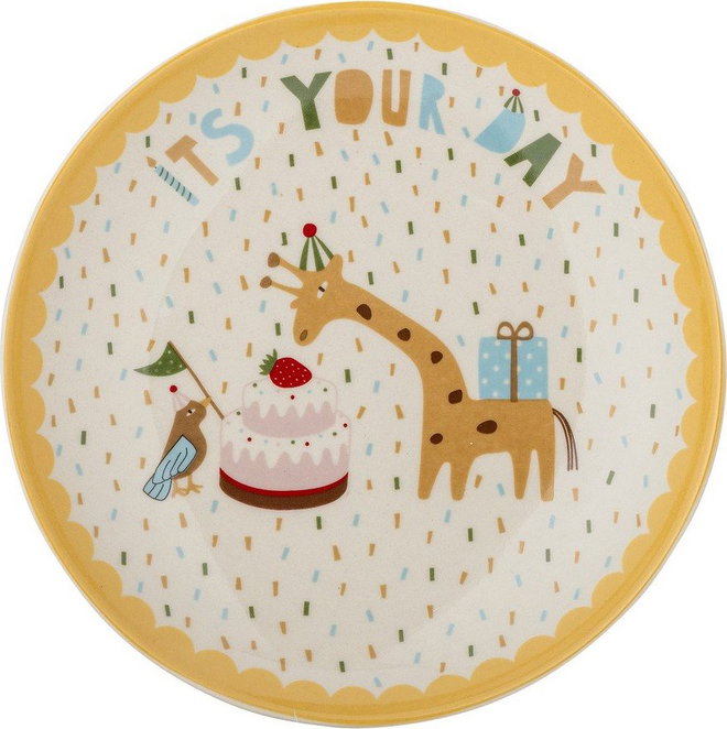 Žlutý/krémový dětský talíř z kameniny ø 16 cm Celebrate – Bloomingville Mini
