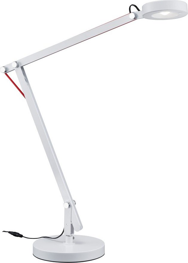 Bílá LED stolní lampa s ohybatelnou konstrukcí (výška 90 cm) Amsterdam – Trio