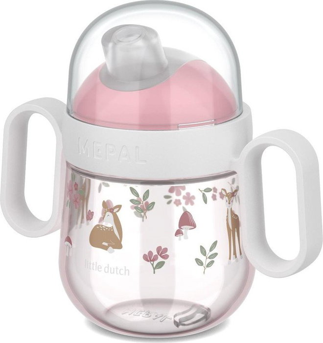 Světle růžový plastový dětský hrnek 200 ml Fairy Garden by Little Dutch – Mepal