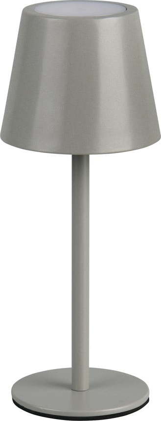 Šedá LED stolní lampa s kovovým stínidlem (výška 21 cm) Diaz – Reality