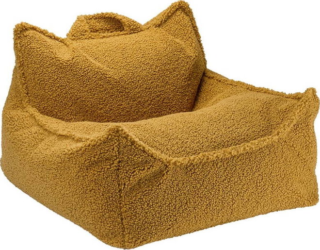 Hnědý dětský sedací vak z textilie bouclé Chair – Wigiwama