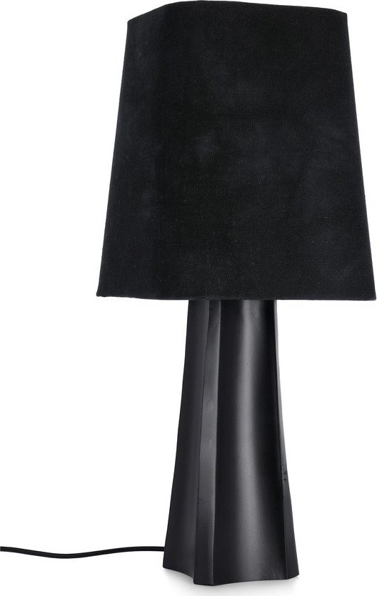 Černá kovová stolní lampa s textilním stínidlem (výška 61 cm) Tripura – Bizzotto