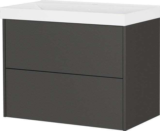 Antracitová matná závěsná skříňka pod umyvadlo 81x65 cm Bodera – Germania