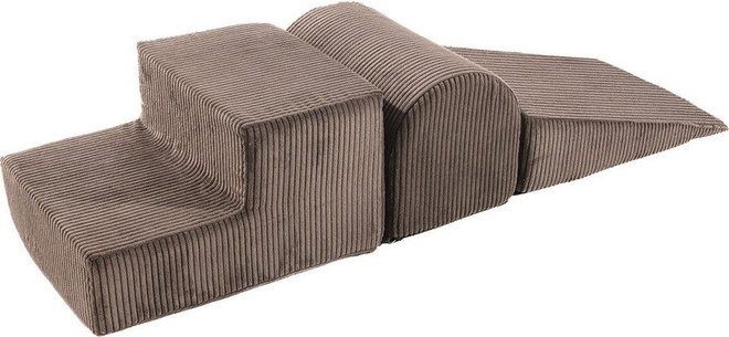 Hnědé manšestrové pěnové hřiště 3 ks výška 30 cm 45x143 cm – Meowbaby