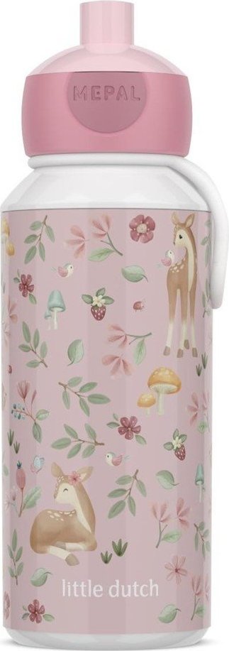 Světle růžová plastová dětská lahev 400 ml Fairy Garden by Little Dutch – Mepal