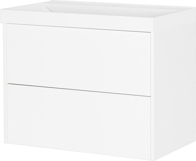 Bílá matná závěsná skříňka pod umyvadlo 81x65 cm Bodera – Germania