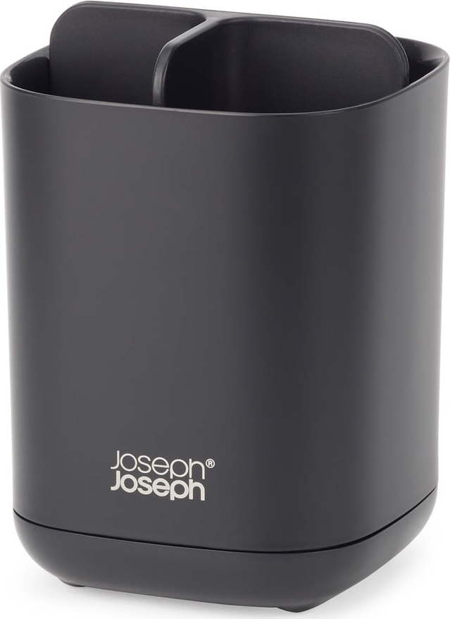 Černý plastový kelímek na zubní kartáčky EasyStore – Joseph Joseph