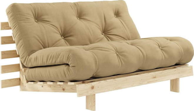 Hnědobéžová rozkládací pohovka 140 cm Roots - Karup Design
