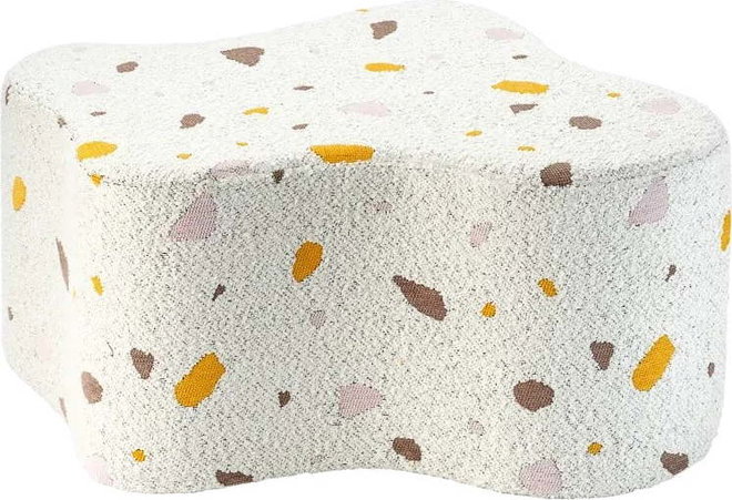 Bílý dětský puf z textilie bouclé/žinylkový Terrazzo Cloud – Wigiwama