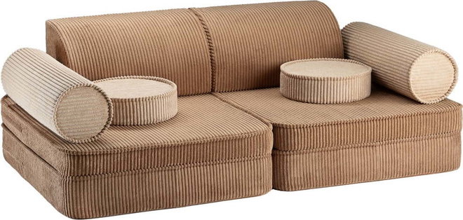 Hnědá manšestrová dětská pohovka 132 cm Settee – Wigiwama