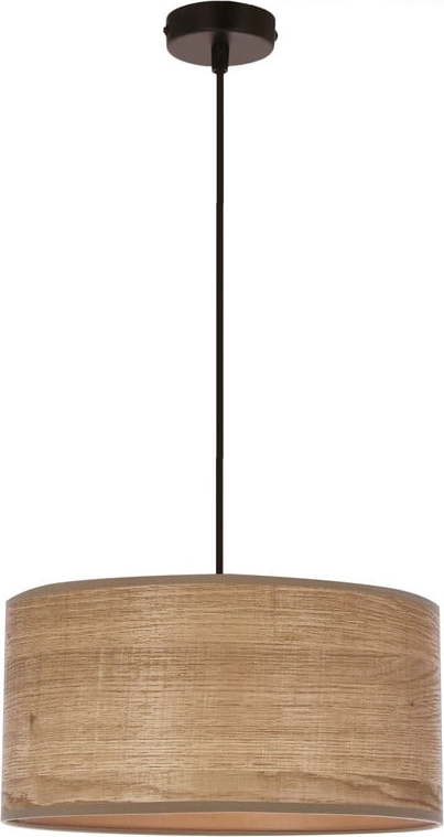 Světle hnědé závěsné svítidlo s ratanovým stínidlem ø 30 cm Legno – Candellux Lighting