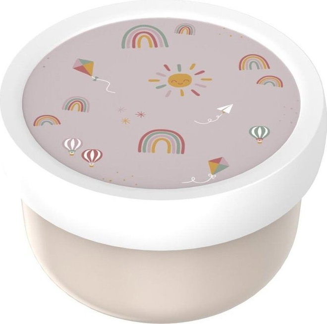 Béžový plastový dětský svačinový box Sunshine & Rainbow – Mepal