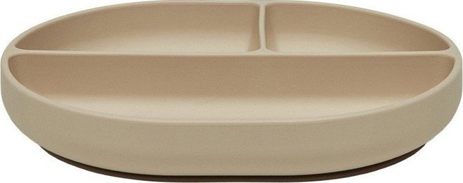 Béžový silikonový dětský talíř 17x21,5 cm Enkei – OYOY Mini