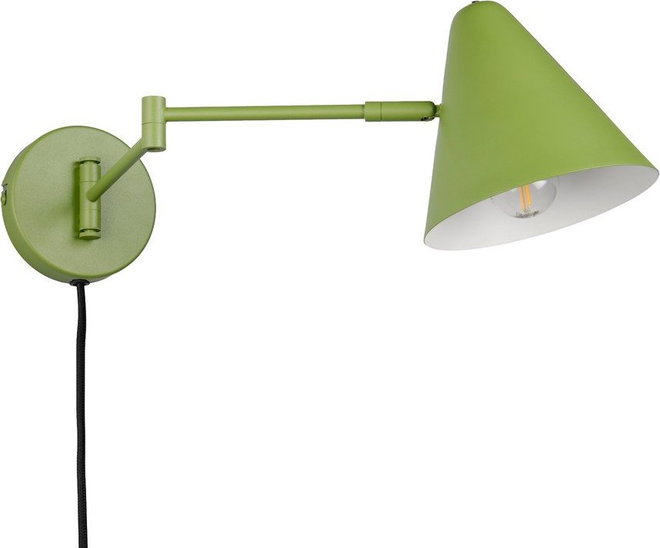 Zelené nástěnné svítidlo s ohybatelnou konstrukcí do zásuvky ø 15 cm Cosima – Trio