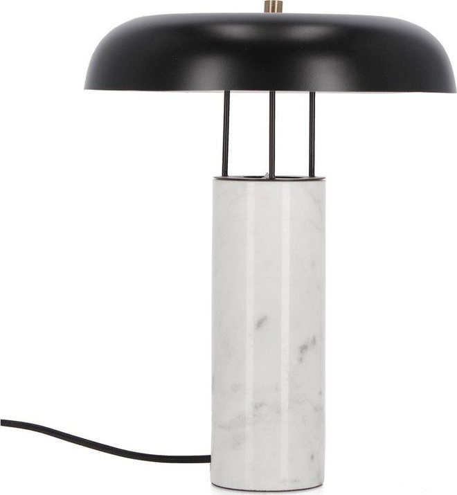Černobílá mramorová stolní lampa s kovovým stínidlem (výška 33 cm) Kaithal – Bizzotto