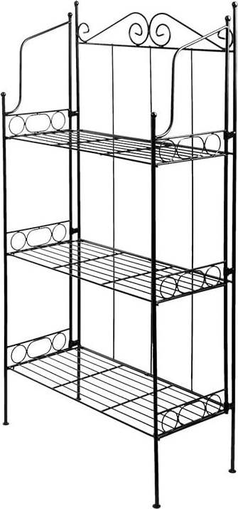 3patrový černý kovový regál Esschert Design