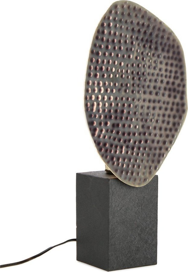Antracitová kovová stolní lampa s kovovým stínidlem (výška 46 cm) Neev – Bizzotto
