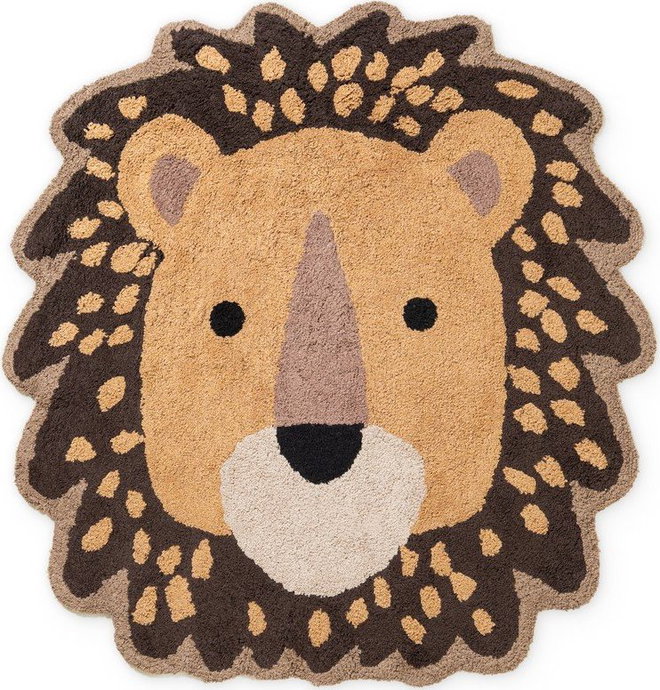 Oranžový/hnědý pratelný/ručně tkaný bavlněný dětský koberec 120x125 cm Snuggle Roary – Hanse Home
