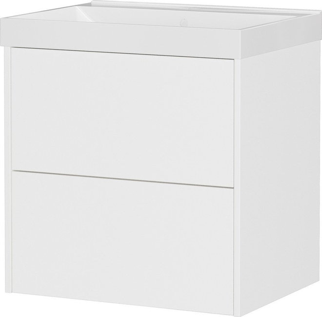 Bílá matná závěsná skříňka pod umyvadlo 61x65 cm Bodera – Germania