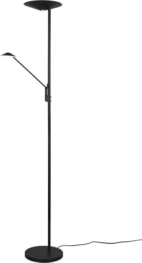 Matně černá LED stmívatelná stojací lampa (výška 180 cm) Brantford – Trio