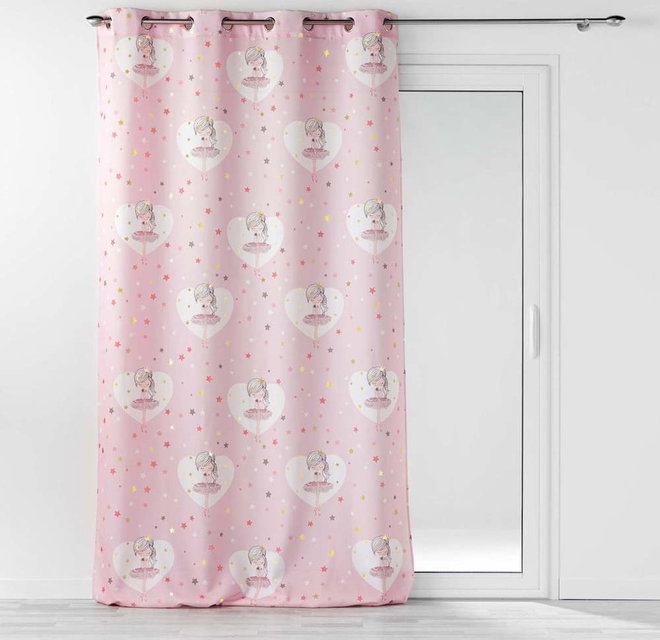 Růžový dětský závěs 140x260 cm Petite Etoile – douceur d'intérieur