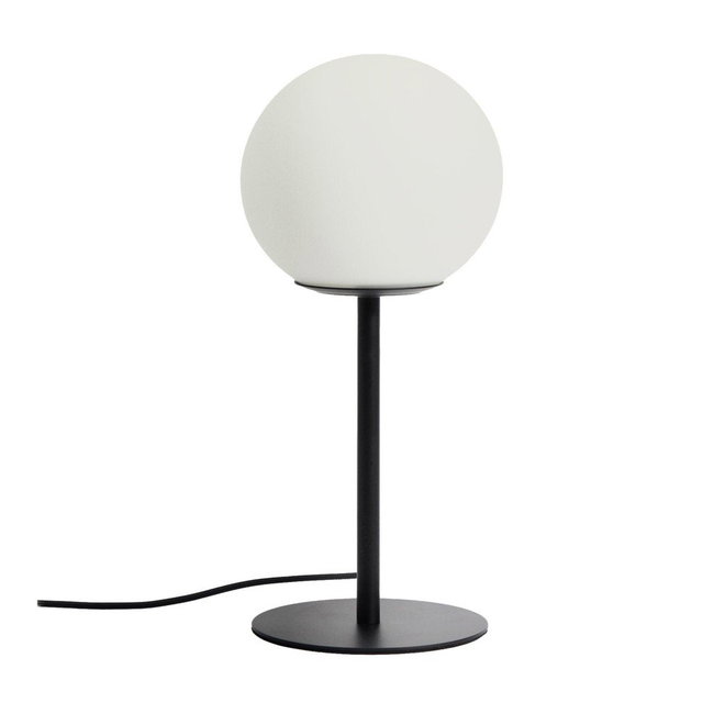 Bílá/černá stolní lampa se skleněným stínidlem (výška 35 cm) Brisia – Kave Home