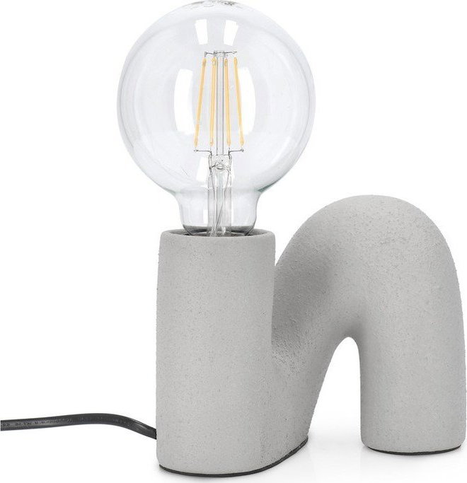 Šedá keramická stolní lampa se skleněným stínidlem (výška 12,5 cm) Jael – Yes Everyday