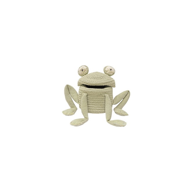 Zelený látkový dětský koš na hračky ø 15x15 cm Mini Fred the Frog – Lorena Canals