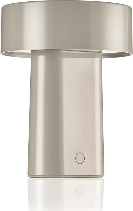 Šedobéžová plastová LED stolní lampa (výška 18 cm) Oblong – Zone