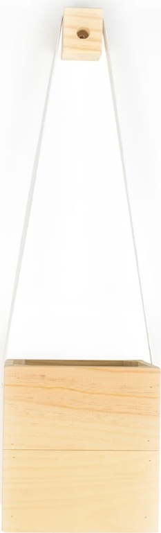 Bílý květináč z jedlového dřeva Surdic Colgantes, 17 x 62 cm