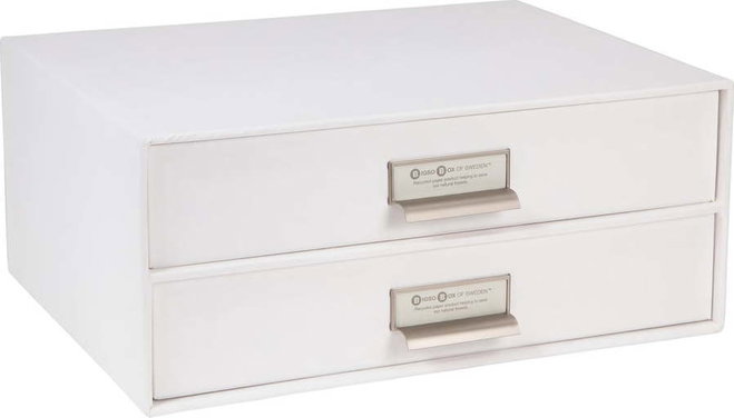 Bílý 2patrový šuplík na dokumenty Bigso Box of Sweden Birger, 33 x 22,5 cm