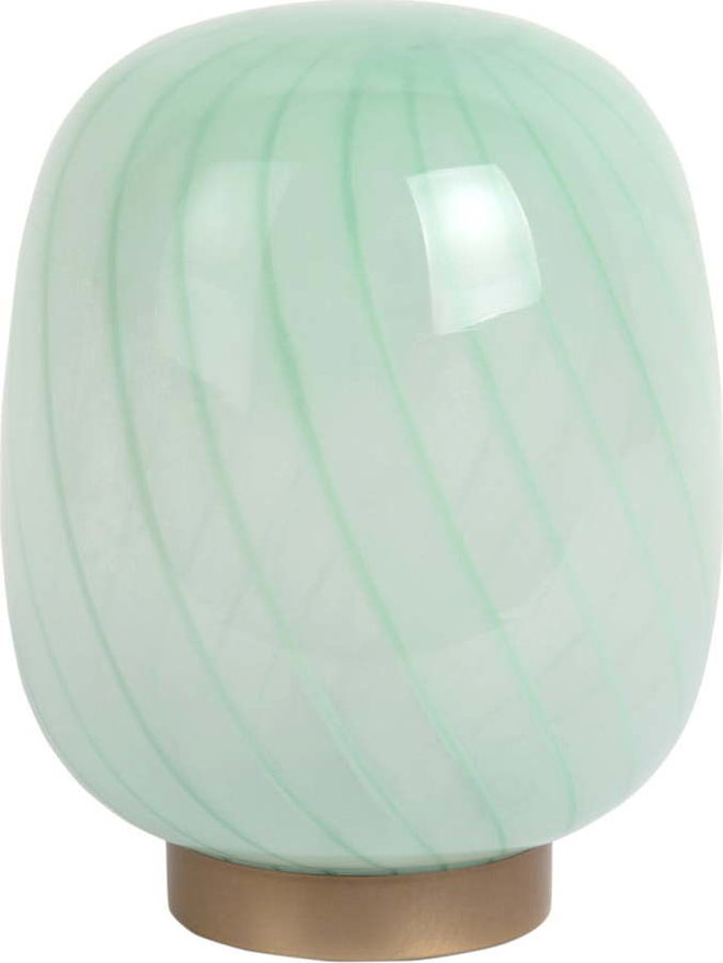 Světle zelená stolní lampa se skleněným stínidlem (výška 20 cm) Summer Globe – Leitmotiv